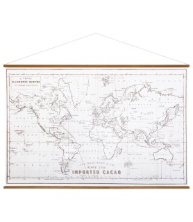 Tableau toile carte du monde rétro 110x73 cm