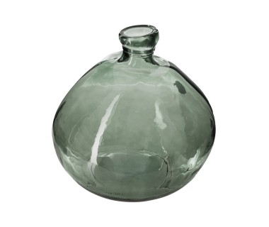 Vase rond verre recyclé Uly vert D33