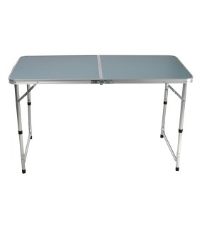 Table de camping pliable en aluminium avec 4 tabourets bleu gris