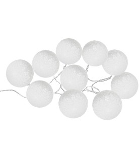 Guirlande LED solaire 10 boules blanches