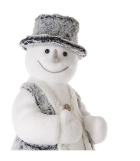 Décoration bonhomme de neige debout avec chapeau 50 cm