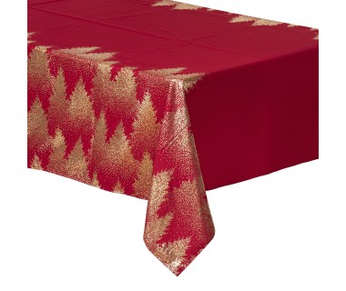 Nappe 140x240 cm Sapin rouge or