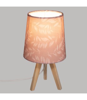 Lampe en bois rose H23.5 cm