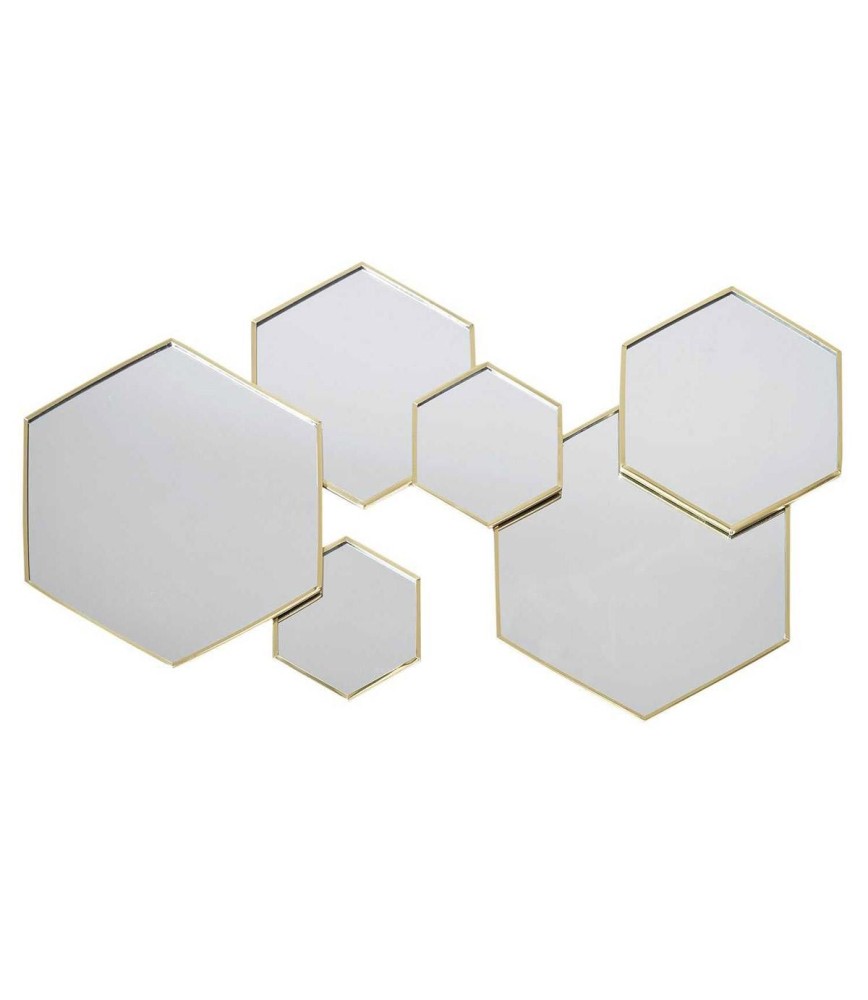 Décoration miroir hexagonal