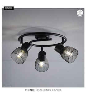 Plafonnier 3 spots Phenix